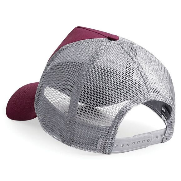 Beechfield Mens Half Mesh Trucker Cap/Headwear (Pack of 2) / Burgundy/ Light Gre - Picture 2 of 3
